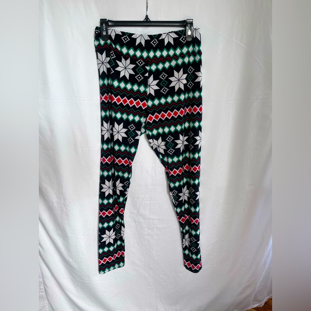 Joyland Festive Patterned Leggings Size Large